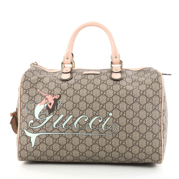 Gucci Mermaid Joy Boston Bag GG Coated Canvas Medium Brown 2734801