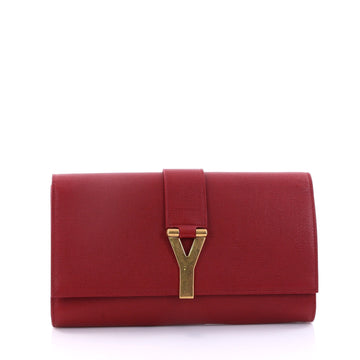 Saint Laurent Chyc Clutch Leather Red 2735302