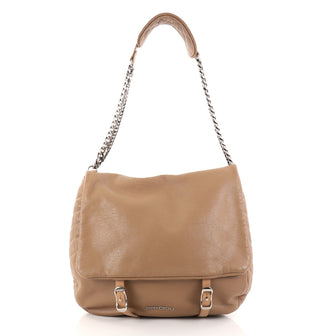 Jimmy Choo Becka Biker Messenger Bag Leather Large Brown 2736101