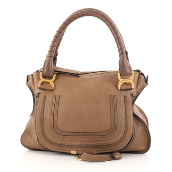 Chloe Marcie Satchel Leather Medium Brown 2736102