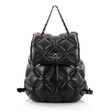 Chanel Chesterfield Backpack Quilted Calfskin Medium Black 2736110