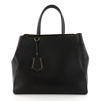 Fendi 2Jours Handbag Leather Large Black 2737201
