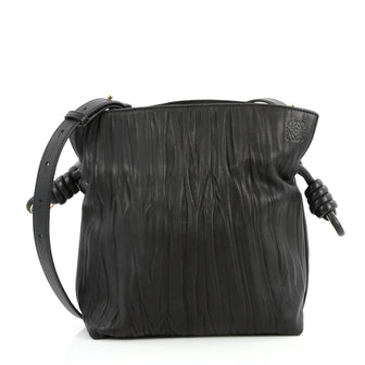 Loewe Flamenco Knot Bag Textured Leather Medium Black 2737902