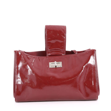 Chanel Convertible Mademoiselle Lock Clutch Patent Medium Red 2739601