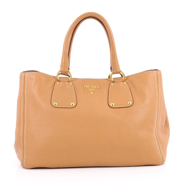 Prada Convertible Shopping Tote Vitello Daino Large Brown 2740101