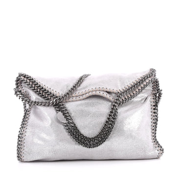 Stella McCartney Falabella Fold Over Bag Shaggy Deer Silver 2740103