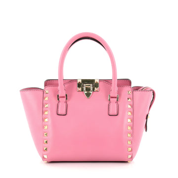 Valentino Rockstud Tote Rigid Leather Mini Pink 2741701
