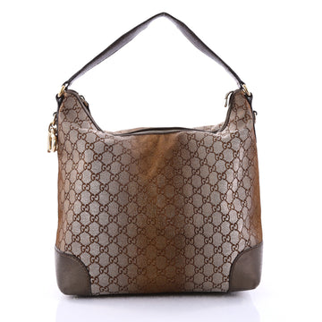 Gucci Heart Bit Hobo Monogram Lurex Medium Brown 2741801