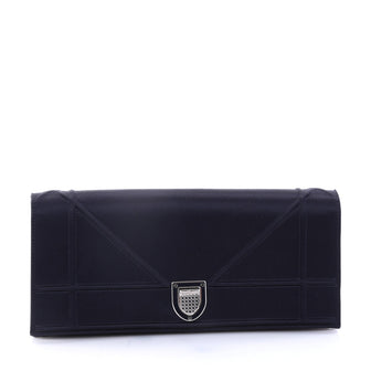 Christian Dior Diorama Chain Clutch Satin Blue 2743701