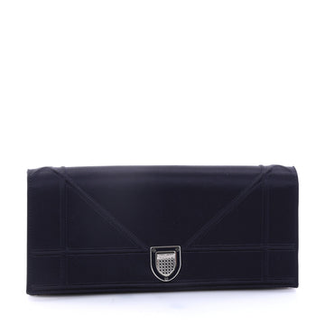 Christian Dior Diorama Chain Clutch Satin Blue 2743701