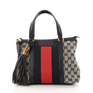 Gucci Rania Convertible Top Handle Bag Web GG Canvas Small Gray 2744401