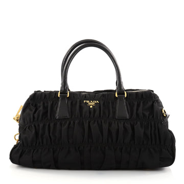 Prada Gaufre Convertible Tote Tessuto Medium Black 2744403
