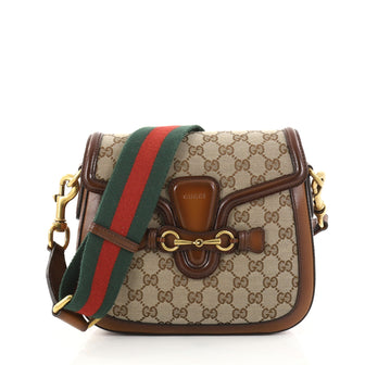 Gucci Lady Web Shoulder Bag GG Canvas Medium Brown 2745601