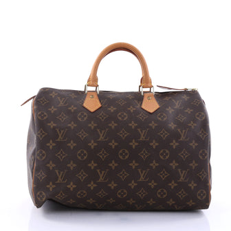 Louis Vuitton Speedy Handbag Monogram Canvas 35 Brown 2748303