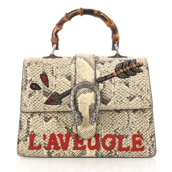 Gucci Dionysus Bamboo Top Handle Bag Embroidered Python 2749201