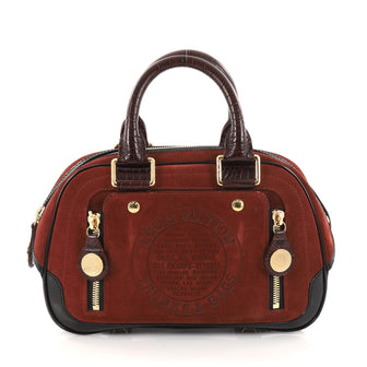 Louis Vuitton Havane Stamped Trunk Bowler Bag Suede PM 2750201