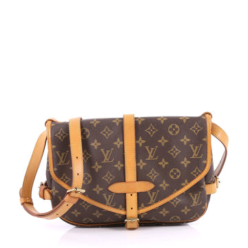 Louis Vuitton Saumur Handbag Monogram Canvas PM Brown 2750906