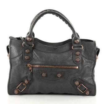 Balenciaga City Giant Studs Handbag Leather Medium Gray 2751001