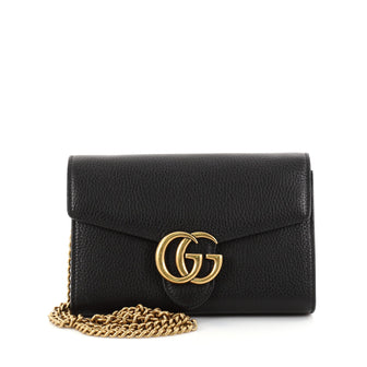 Gucci GG Marmont Chain Wallet Leather Mini Black 2751602