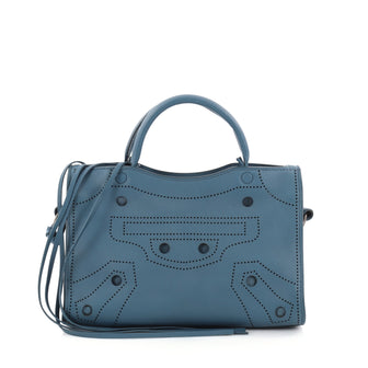Balenciaga Blackout City AJ Handbag Leather Mini Blue 2751701