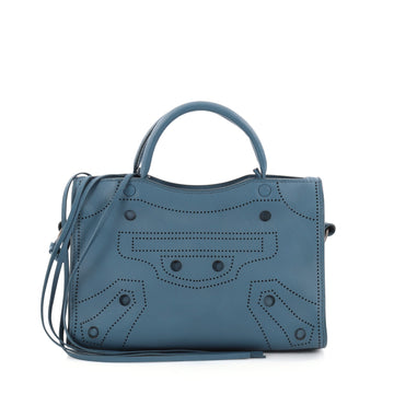 Balenciaga Blackout City AJ Handbag Leather Mini Blue 2751701