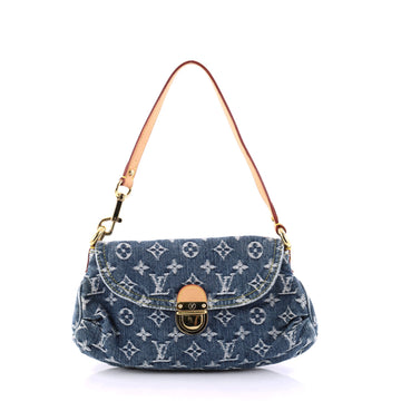 Louis Vuitton Pleaty Handbag Denim Mini Blue 2752401