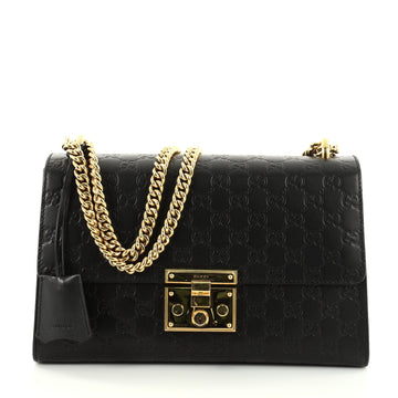 Gucci Padlock Shoulder Bag Guccissima Leather Medium Black 2752601