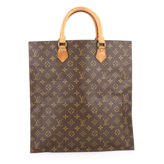 Louis Vuitton Sac Plat Handbag Monogram Canvas GM Brown 2753903