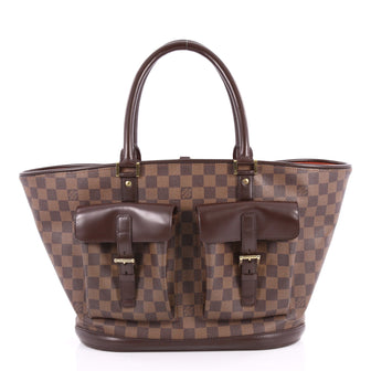 Louis Vuitton Manosque Handbag Damier GM Brown 2754202