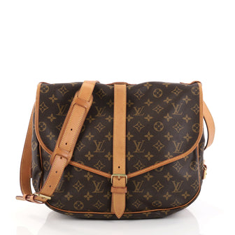 Louis Vuitton Saumur Handbag Monogram Canvas GM Brown 2755103