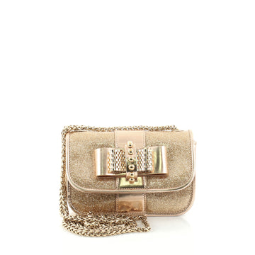 Christian Louboutin Sweet Charity Crossbody Bag Patent Mini Gold 2755901