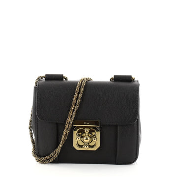 Chloe Elsie Chain Shoulder Bag Leather Small Black 2756301