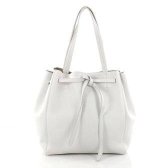 Celine Phantom Tie Cabas Tote Leather Small White 2759501