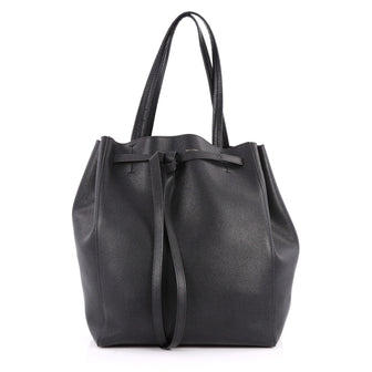 Celine Phantom Tie Cabas Tote Leather Medium Black 2759801