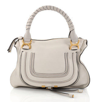 Chloe Marcie Satchel Leather Medium White 2760601