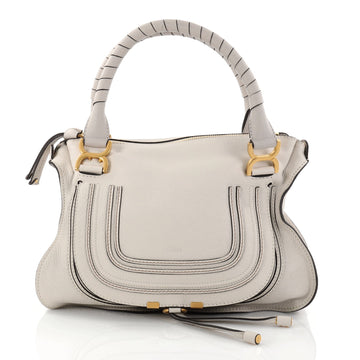 Chloe Marcie Satchel Leather Medium White 2760601