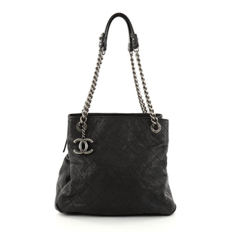 Chanel Simply CC Tote Quilted Caviar Small Black 2760701