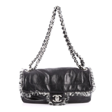 Chanel Funny Tweed Flap Bag Lambskin Medium Black 2760801