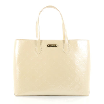 Louis Vuitton Wilshire Handbag Monogram Vernis MM White 2760903