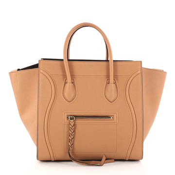 Celine Phantom Handbag Grainy Leather Medium Brown 2761002