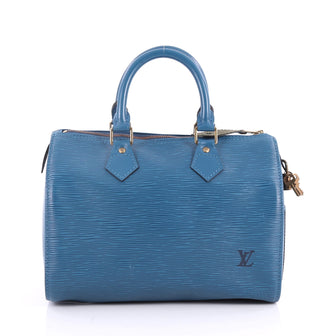 Louis Vuitton Speedy Handbag Epi Leather 25 Blue 2761203
