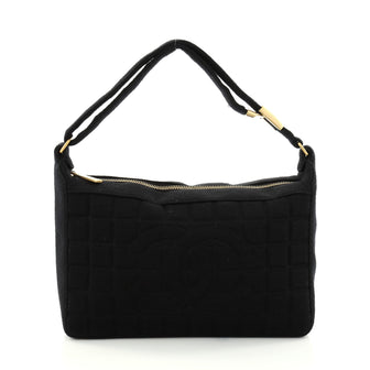 Chanel Chocolate Bar CC Shoulder Bag Quilted Jersey 2761301