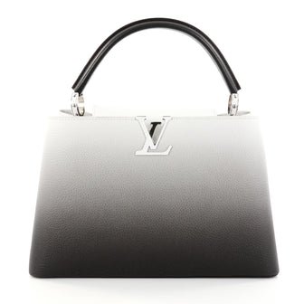 Louis Vuitton Capucines Handbag Ombre Leather MM Gray 2761401