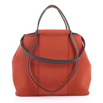 Hermes Cabag Handbag Toile and Leather 32 Red 2762802