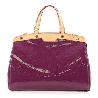 Louis Vuitton Brea Handbag Monogram Vernis MM Purple 2766301