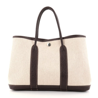 Hermes Garden Party Tote Toile and Leather 30 White 2766701