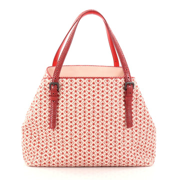 Bottega Veneta A-Shape Tote Cravatteria Intrecciato Nappa with Snakeskin Medium Pink 2768302
