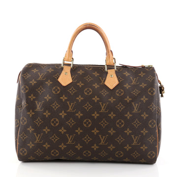 Louis Vuitton Speedy Handbag Monogram Canvas 35 Brown 2768401