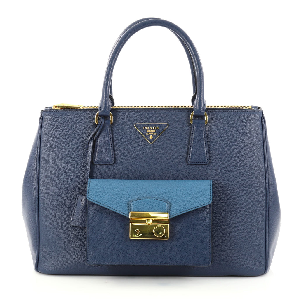 Buy Prada Front Pocket Double Zip Lux Tote Saffiano Leather 2769601