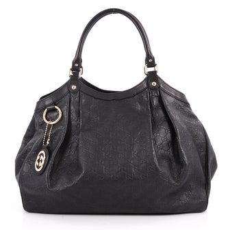 Gucci Sukey Tote Guccissima Leather Large Black 2769701
